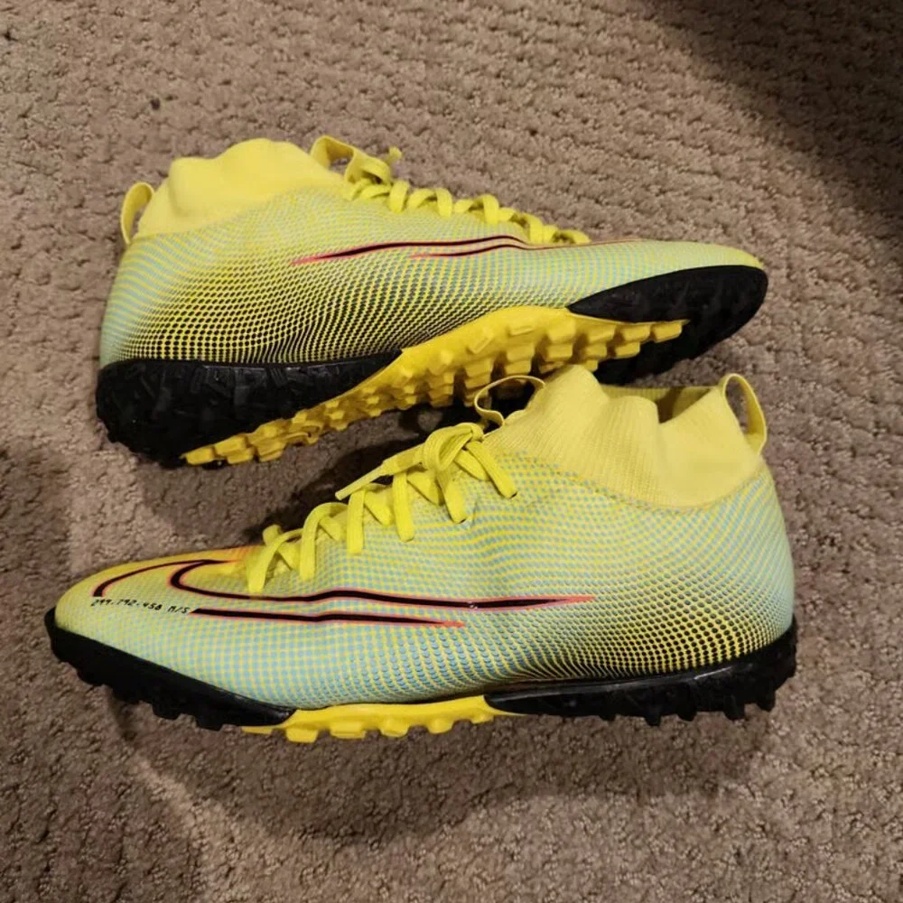 Nike Superfly 7 Club MDS FG/MG Jr Soccer cleat 5.5 Lemon Black/Black-Aurora Gree
